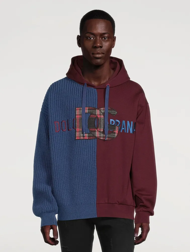 Wool And Jersey Hoodie With Patch