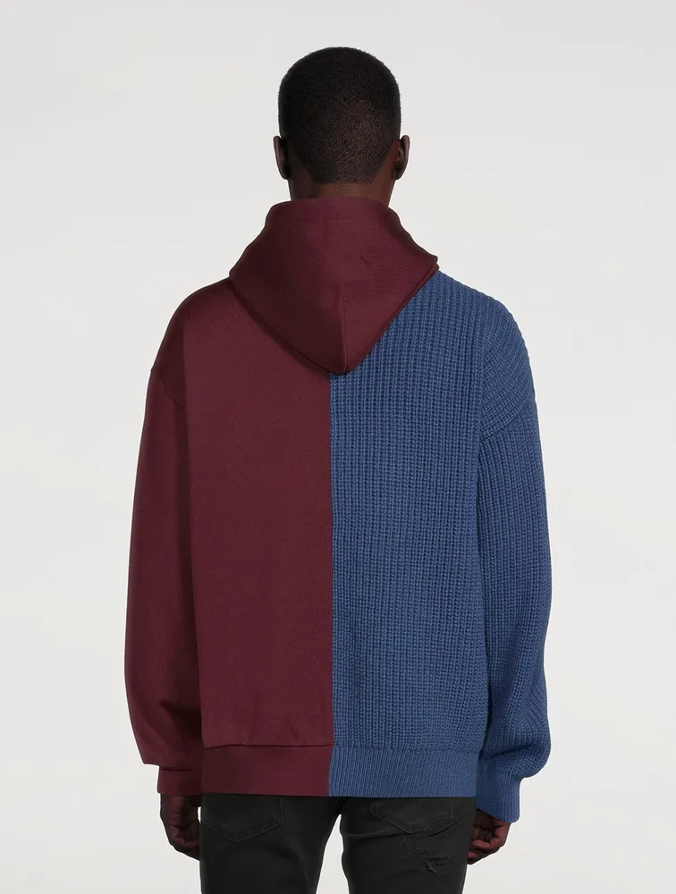 Wool And Jersey Hoodie With Patch