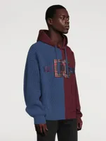 Wool And Jersey Hoodie With Patch