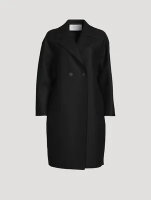 Wool Drop-Shoulder Double-Breasted Coat