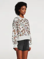 Lilou Organic Cotton Oversized Hoodie Floral Print