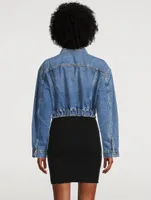 Ruched Waist Denim Jacket