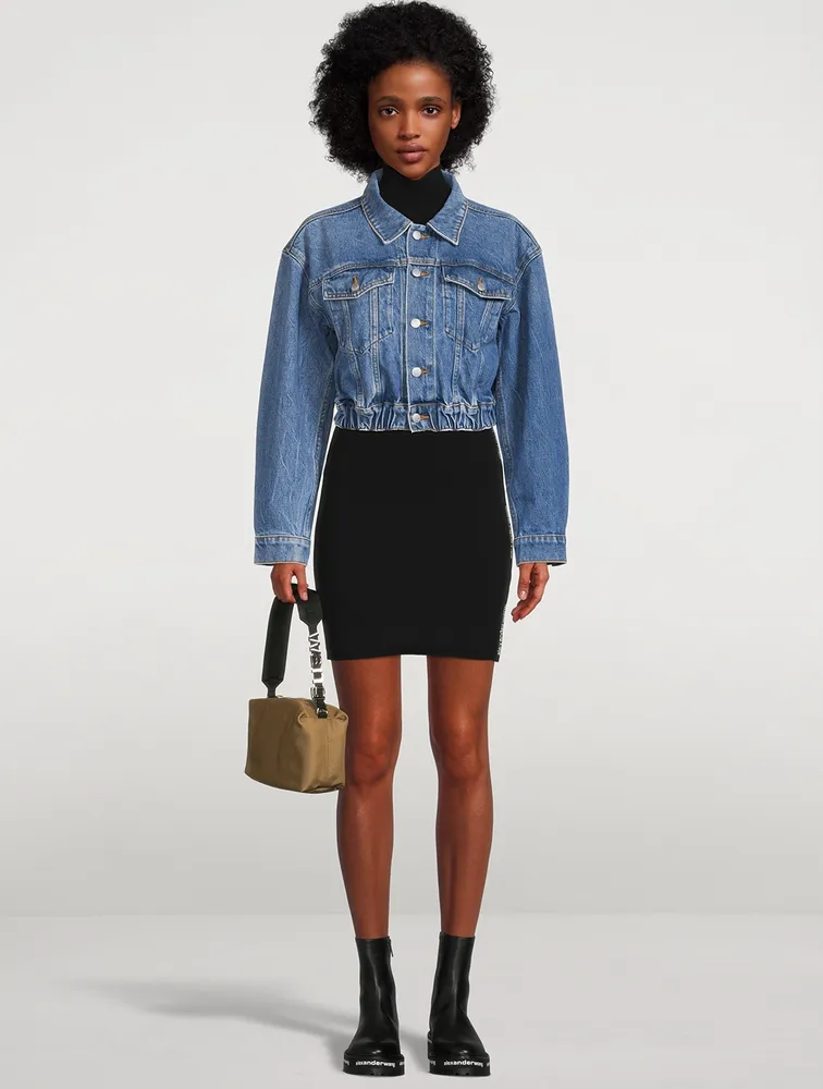 Ruched Waist Denim Jacket