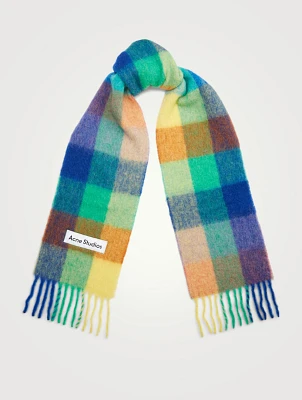 Multi Check Wool-Blend Scarf