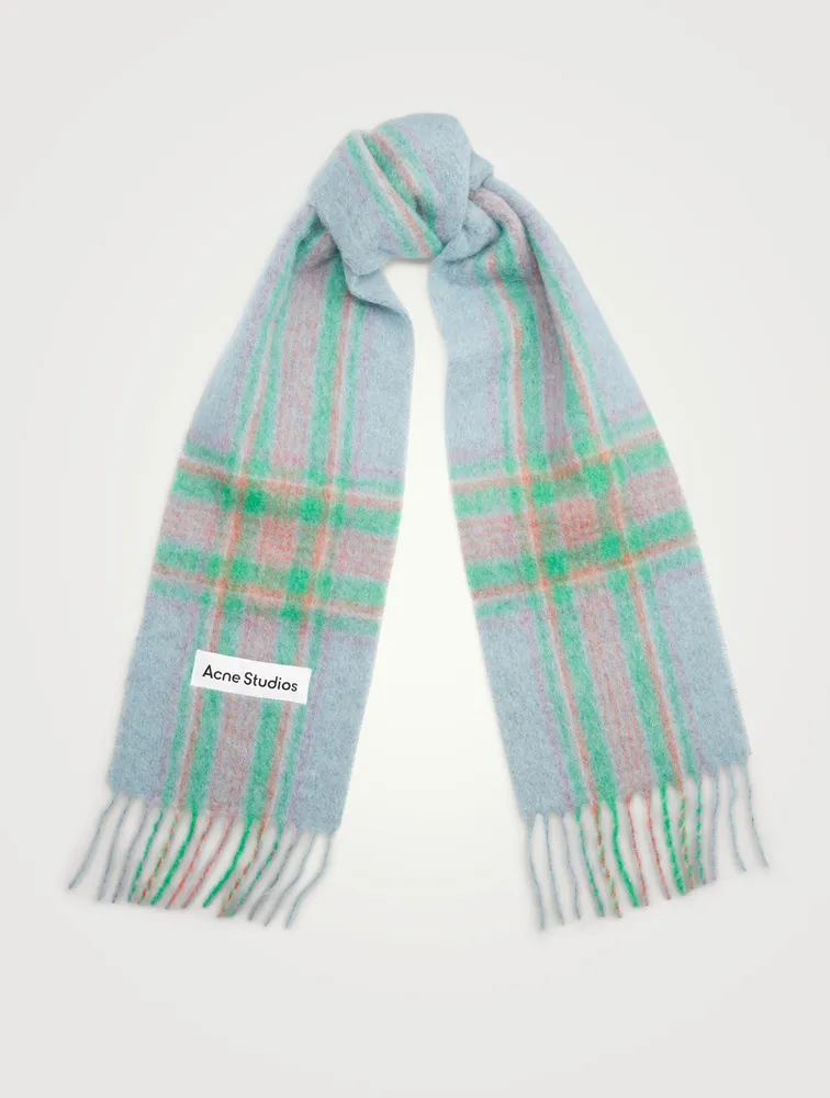 Alpaca Wool And Mohair Scarf In Tartan Print