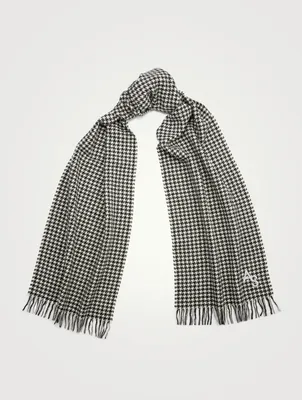 Wool-Blend Scarf In Houndstooth Print