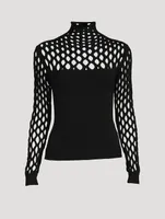 Net Turtleneck Top