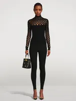 Net Turtleneck Top