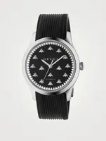 G-Timeless Stainless Steel Rubber Strap Watch