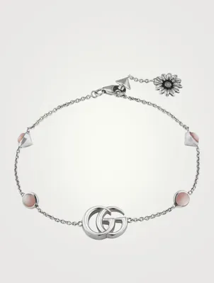 Double G Silver Bracelet With Mother-Of-Pearl