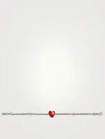 Interlocking G Sterling Silver Heart Bracelet