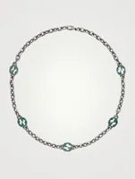 Interlocking G Sterling Silver Enamel Necklace