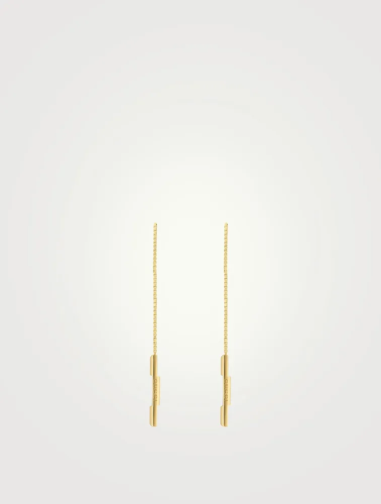 Link To Love 18K Gold Bar Chain Earrings