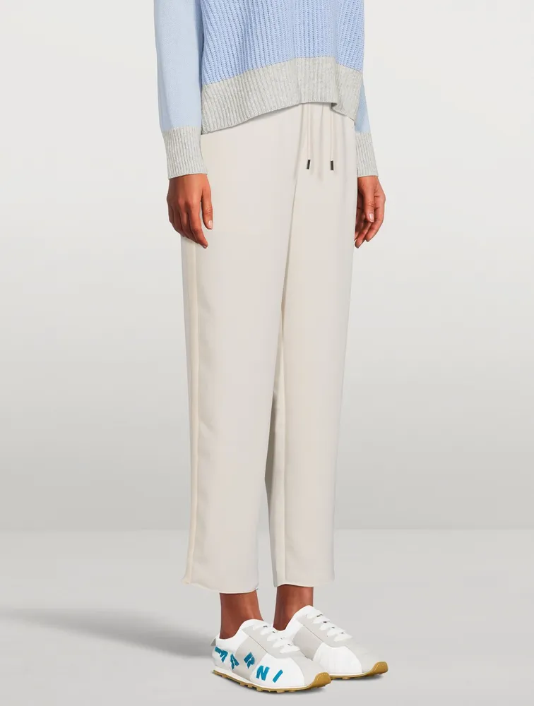Crepe Drawstring Pants