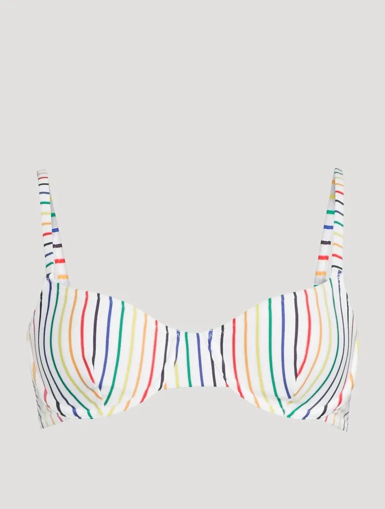 The Eva Balconette Bikini Top Striped Print