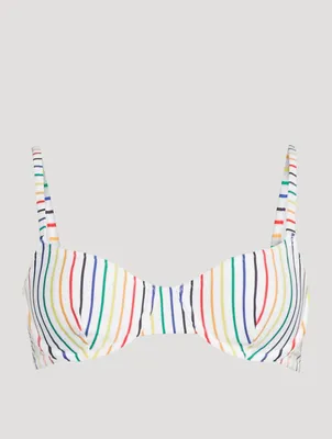 The Eva Balconette Bikini Top Striped Print