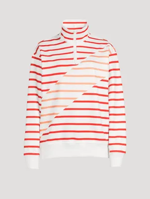The Pullover Quarter-Zip Sweatshirt Striped Print