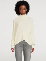 Wool Ribbed Turtleneck Sweater