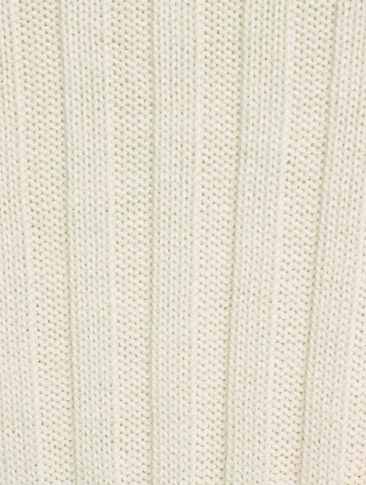 Wool Ribbed Turtleneck Sweater