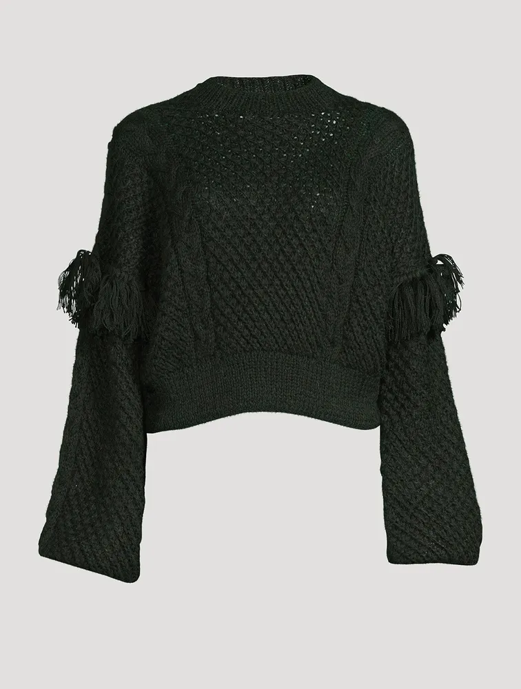 Mia Wool Cable Knit Cropped Sweater
