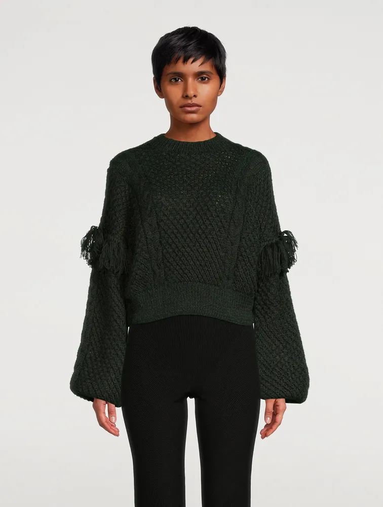 Mia Wool Cable Knit Cropped Sweater