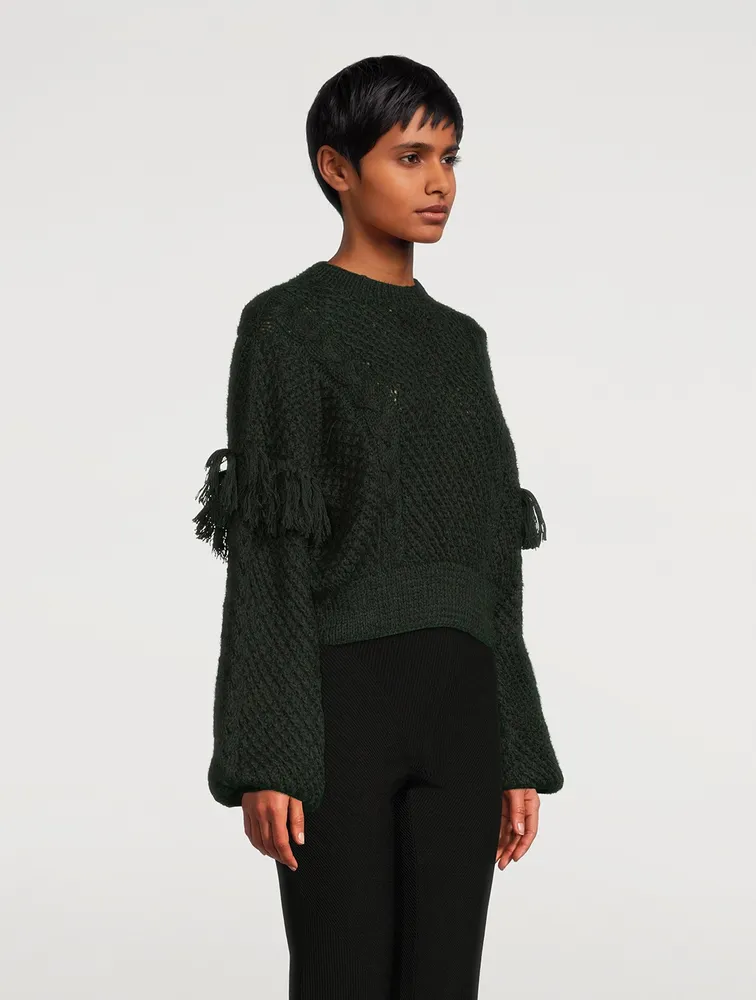 Mia Wool Cable Knit Cropped Sweater