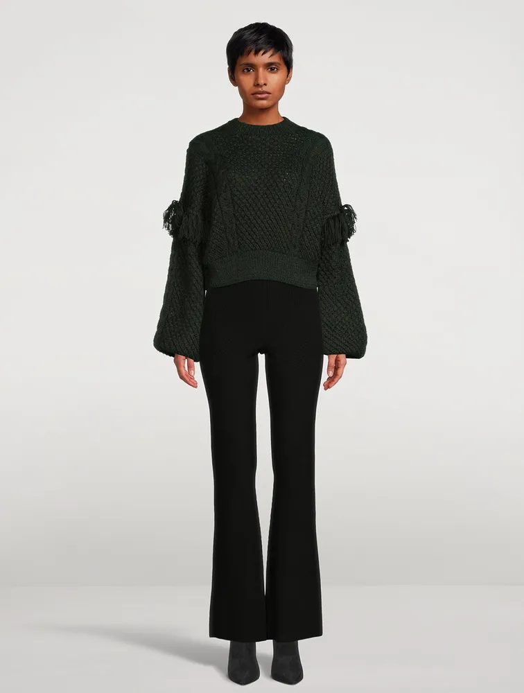 Mia Wool Cable Knit Cropped Sweater