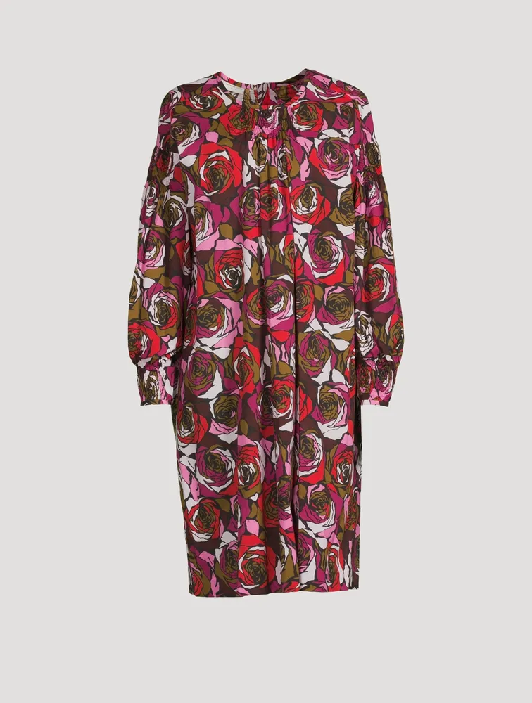 Darko Cotton Printed Long-Sleeve Midi Dress