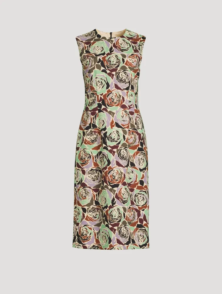 Delavina Printed Sleeveless Midi Dress