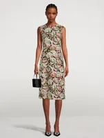 Delavina Printed Sleeveless Midi Dress