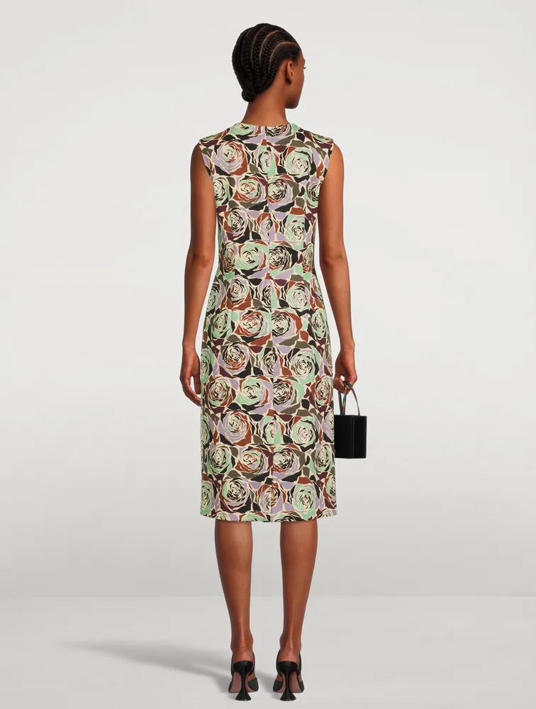 Delavina Printed Sleeveless Midi Dress