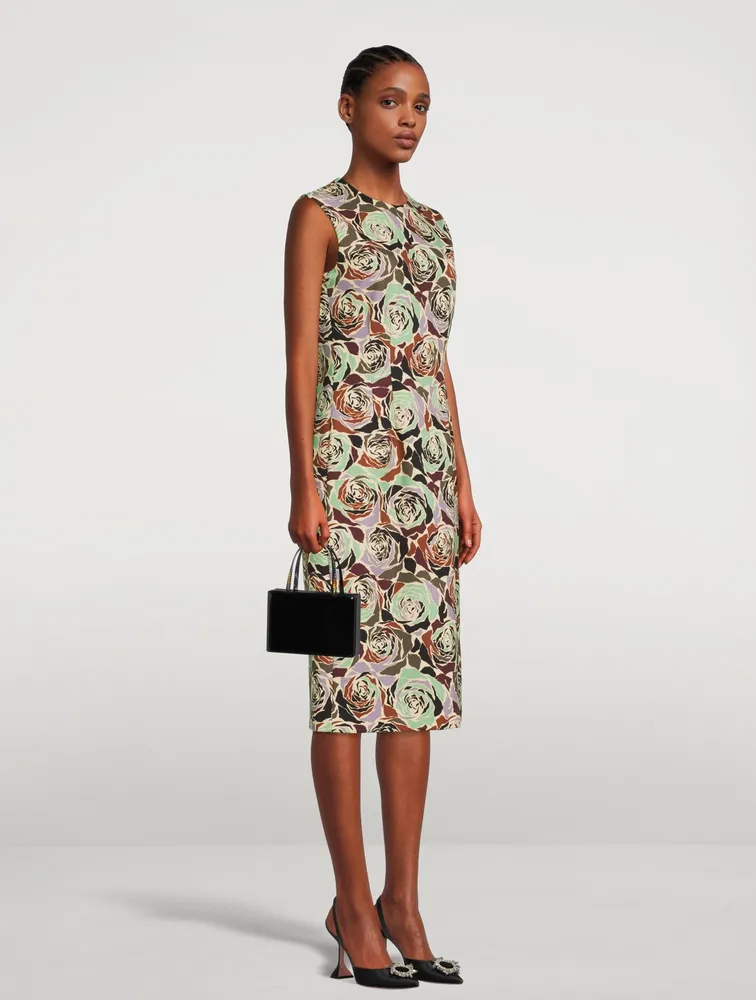 Delavina Printed Sleeveless Midi Dress