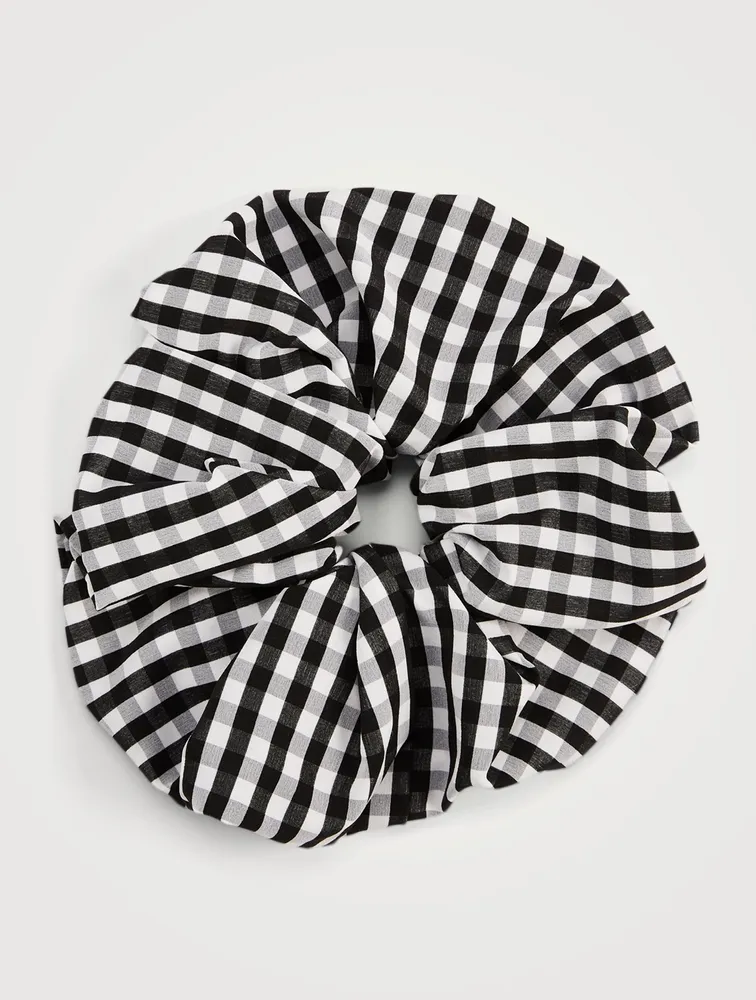 XL Oversized Silk Scrunchie In Gingham Print