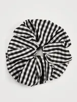 XL Oversized Silk Scrunchie In Gingham Print