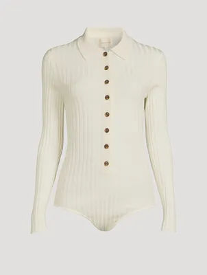 Hierro Wool And Cashmere Knit Polo Bodysuit