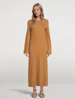 Larga Bell-Sleeve Wool And Cashmere Maxi Dress