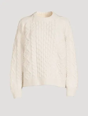 Secas Wool And Cashmere Cable-Knit Sweater