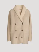 Cebu Shearling Double-Breasted Coat