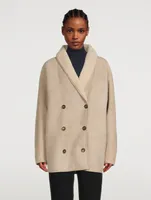 Cebu Shearling Double-Breasted Coat