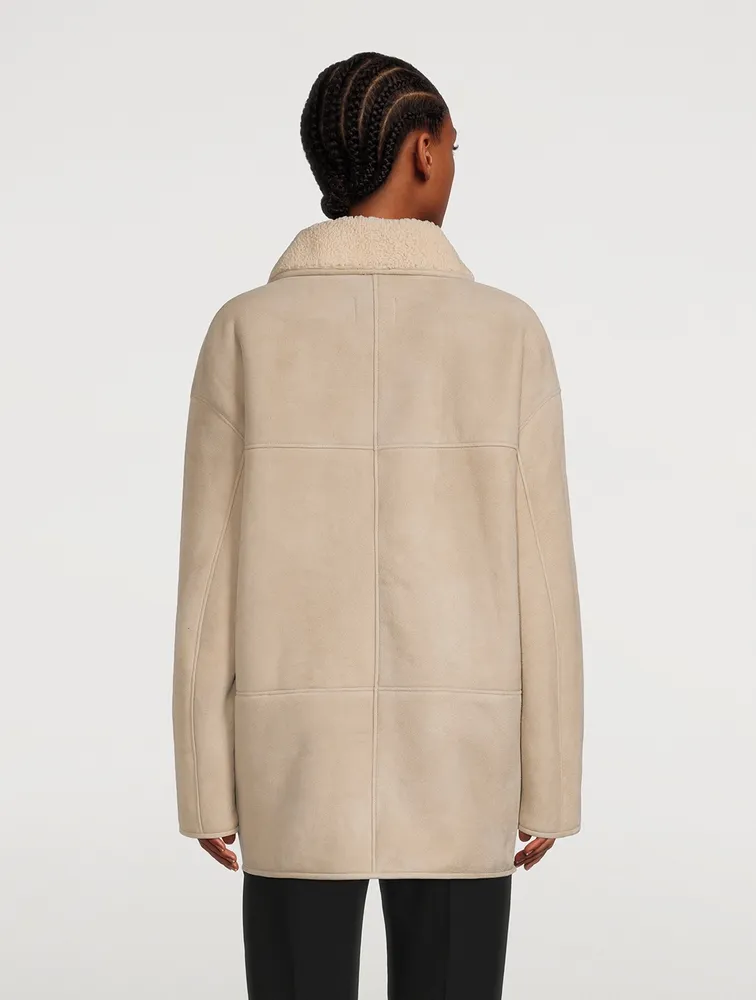 Cebu Shearling Double-Breasted Coat