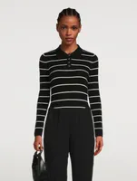 Piazzi Wool Polo Bodysuit Stripe Print