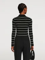 Piazzi Wool Polo Bodysuit Stripe Print