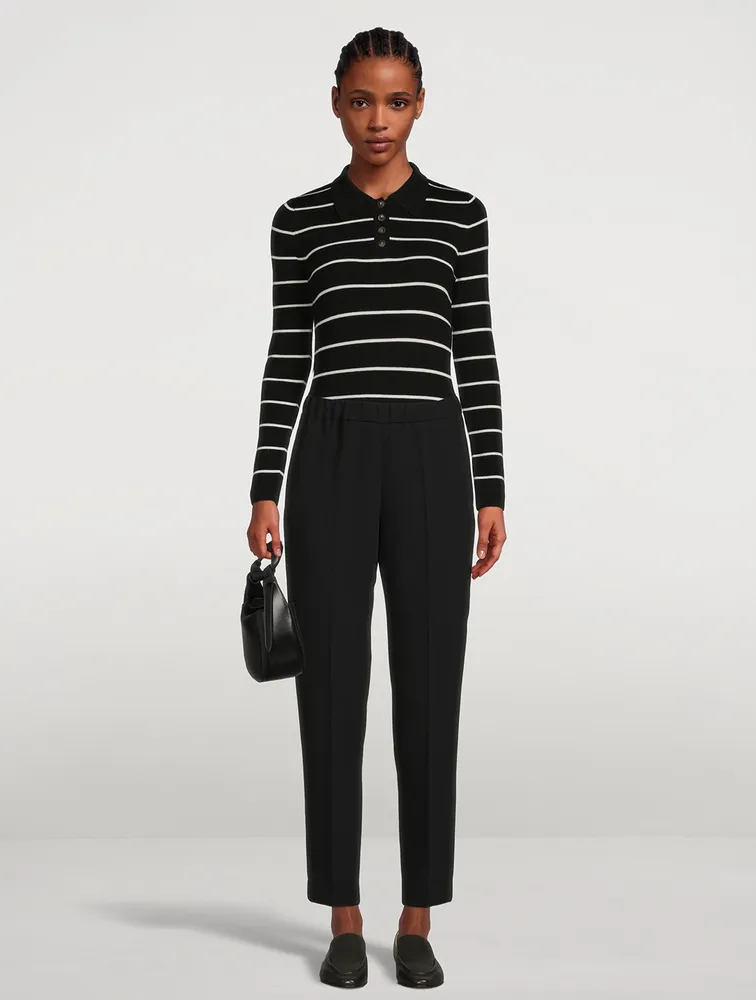 Piazzi Wool Polo Bodysuit Stripe Print