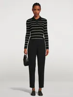 Piazzi Wool Polo Bodysuit Stripe Print