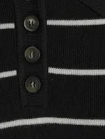 Piazzi Wool Polo Bodysuit Stripe Print