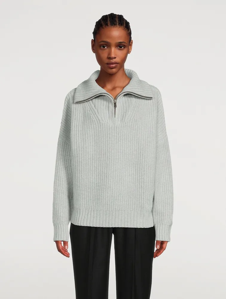 Tierra Quarter-Zip Cashmere Sweater