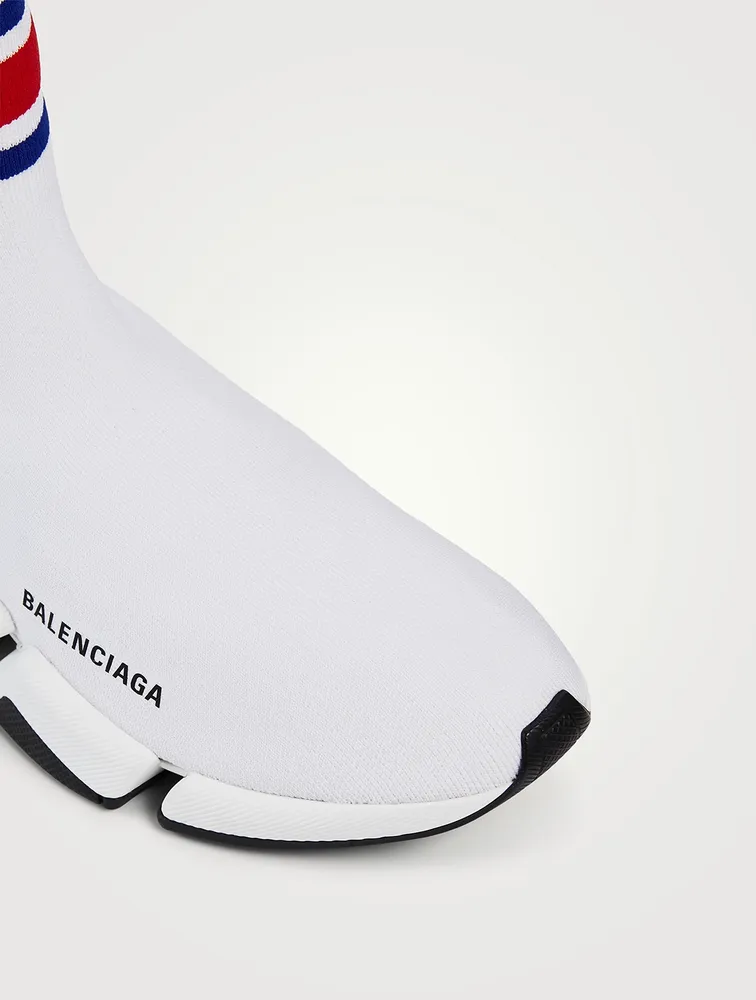 Speed 2.0 Technical Recycled Knit Sock Sneakers With Stripe
