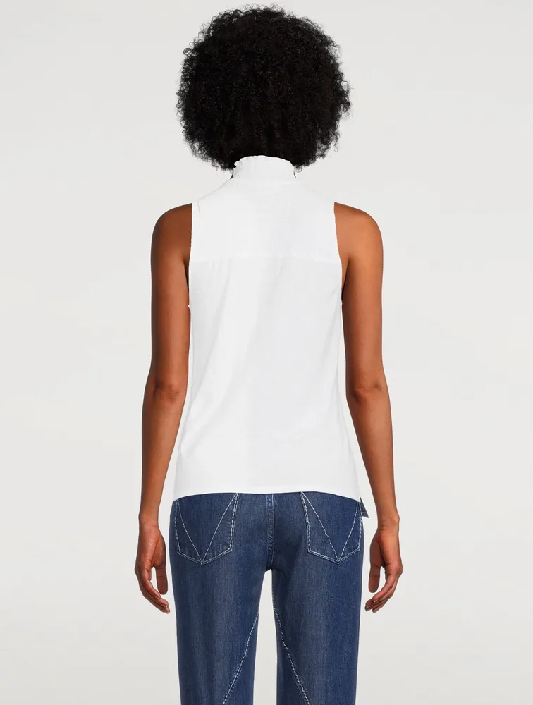 Posey Snap-Front Sleeveless Top