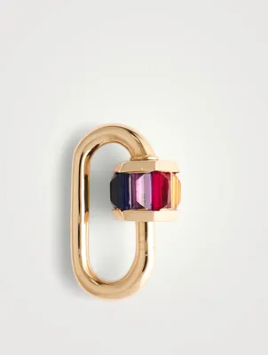 Total Baguette Babylock 14K Gold Lock With Multicolour Stones