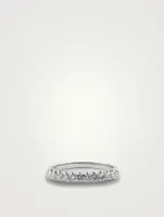 Fishtail Platinum Partway Band Ring With Diamonds